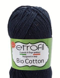 Bio Cotton № 10206 темний синій Etrofil 100% еко коттон бавовняна пряжа для в"язання WB00766 фото