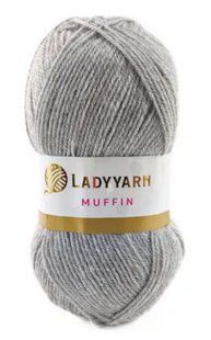 Акрилова пряжа Muffin № AHB017 сірий Маффін нитки для в"язания WB00564 фото