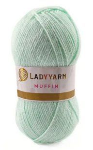 Акрилова пряжа Muffin № AHB021 ментол Маффін нитки для в"язання WB00568 фото