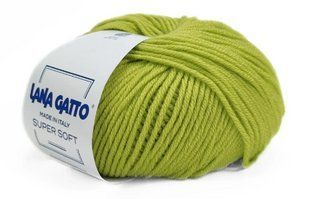 Super Soft № 14507 - зелений мериносова пряжа для в"язання Супер Софт Lana Gatto Італія WB01265 фото