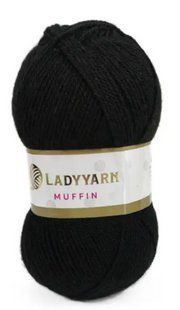 Акрилова пряжа Muffin № AHB024 чорний Маффін нитки для в"язання WB00569 фото