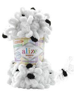 Пряжа для в'язання пальцями велюрова плюшева петлями PUFFY COLOR пуффи Колор № 6450 WB00824 фото