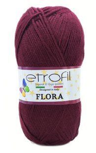 Пряжа для в"язання акрилова Flora № 73035 - бордо Etrofil Флора WB01349 фото