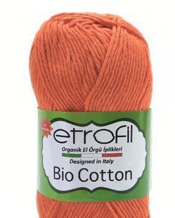 Bio Cotton № 10503 оранж Etrofil 100% еко коттон бавовняна пряжа для в"язання WB00782 фото