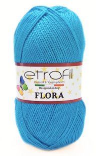 Пряжа для в"язання акрилова Flora № 75021 - бірюза Etrofil Флора WB01350 фото