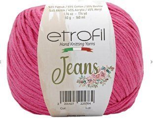 JEANS № 010 темний рожевий Etrofil бавовна-акрил нитки пряжа для в"язання Етрофил WB00708 фото