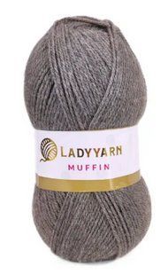 Акрилова пряжа Muffin № AHB004 сірий Маффін нитки для в"язания WB00553 фото