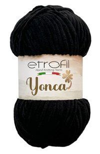 Yonca Baby Velvet № 70092 нитки плюшева пряжа для в"язання Енка Бебі Етрофил чорний WB00525 фото