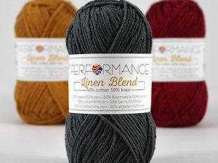Пряжа Linen Blend № 22 червоний льон-бавовна Performance Лінен Бленд нитки для в"язання в мотках WB01009 фото