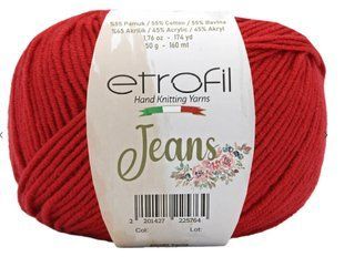 JEANS № 014 темний червоний Etrofil бавовна-акрил нитки пряжа для в"язання Етрофил WB00710 фото