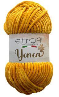 Yonca Baby Velvet № 70214 нитки плюшева пряжа для в"язання Енка Бебі Етрофил гірчиця WB00527 фото