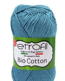 Bio Cotton № 10606 бірюза Etrofil 100% еко коттон бавовняна пряжа для в"язання WB00789 фото