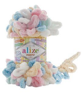 Пряжа для в'язання пальцями велюрова плюшева петлями PUFFY COLOR пуффи Колор № 6523 WB00832 фото