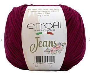 JEANS 15 - бордо Etrofil бавовна-акрил нитки пряжа для в"язання Етрофил WB00711 фото