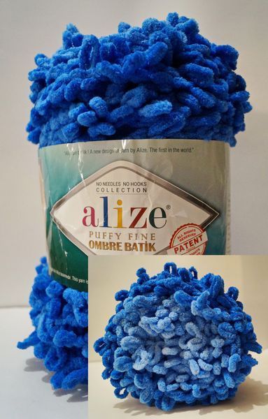 Пряжа PUFFY FINE OMBRE BATIK № 7280 Пуффи Файн нитки для в"язання руками плюшеві велюрові дрібні петлі WB01216 фото