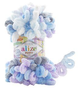 Пряжа для в'язання пальцями велюрова плюшева петлями PUFFY COLOR пуффи Колор № 6524 WB00833 фото