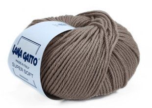 Super Soft № 10046 - шоколад мериносова пряжа для в"язання Супер Софт Lana Gatto Італія WB01224 фото