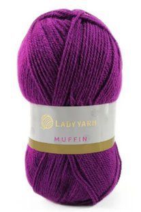 Акрилова пряжа Muffin № AHB036 фіолет Маффін нитки для в"язання WB00579 фото