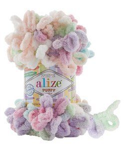 Пряжа для в'язання пальцями велюрова плюшева петлями PUFFY COLOR пуффи Колор № 6526 WB00835 фото