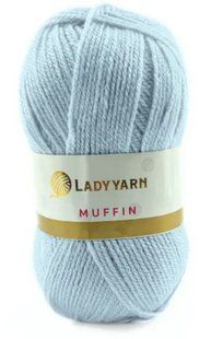 Акрилова пряжа Muffin № AHB020 ніжний блакитний Маффін нитки для в"язання WB00582 фото