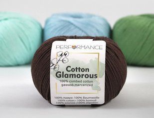 Бавовна Cotton Glamorous № 227 темний коричневий Performance, нитки пряжа для в"язання в мотках WB00994 фото