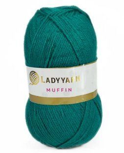 Акрилова пряжа Muffin № AHB043 бірюза Маффін нитки для в"язання WB00583 фото