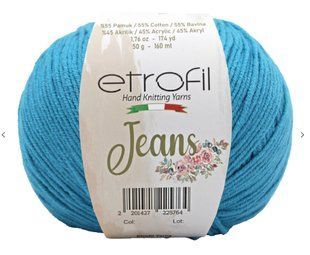 JEANS № 22 бірюза Etrofil бавовна-акрил нитки пряжа для в"язання Етрофил WB00718 фото