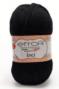 Акрилова пряжа Inci Etrofil № 70978 чорний нитки для в"язання Інчи ЕтрофІл WB00503 фото
