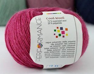 Шкарпеткова пряжа Cool Wool Perfomance № 43 - фуксія Кул Вул Перфоманс WB00407 фото
