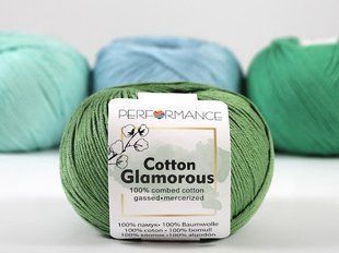 Бавовна Cotton Glamorous № 161 зелений Performance, нитки пряжа для в"язання в мотках WB00989 фото