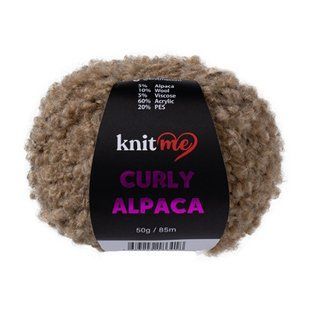 Пряжа букле CURLY ALPACA Knitme Курлі Альпака Кнітмі № КС 04 бежевий WB00451 фото