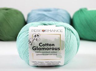 Бавовна Cotton Glamorous № 136 м"ята Performance, нитки пряжа для в"язання в мотках WB00988 фото