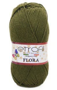 Пряжа для в"язання акрилова Flora № 74008 - хакі Etrofil Флора WB01365 фото