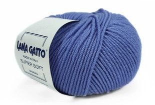 Super Soft № 14341 - яскраво-блакитний мериносова пряжа для в"язання Супер Софт Lana Gatto Італія WB01233 фото