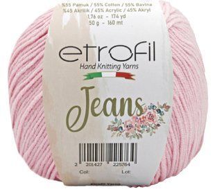 JEANS № 33 світлий рожевий Etrofil бавовна-акрил нитки пряжа для в"язання Етрофил № 33 світлий рожевий WB00724 фото