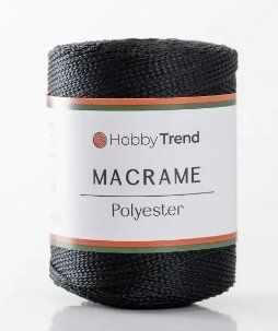 Пряжа Macrame №3 Hobbi Trend № 2001/270 чорний Etrofil Туреччина WB01752 фото