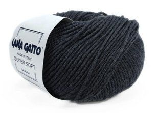 Super Soft № 14351 - антрацит мериносова пряжа для в"язання Супер Софт Lana Gatto Італія WB01235 фото