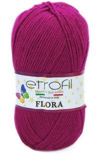 Пряжа для в"язання акрилова Flora № 73049 - малиновий Etrofil Флора WB01368 фото