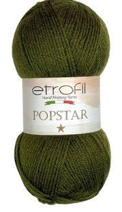 Пряжа Popstar № 74065 - хакі Попстар Etrofil напіввовна 25% WB01125 фото