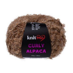 Пряжа букле CURLY ALPACA Knitme Курлі Альпака Кнітмі № КС 10 какао WB00457 фото