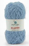 Пряжа Fluffy букле плюш Popyarn (Турция) Флуффи В-704 світло-блакитний WB01179 фото