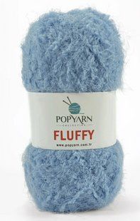 Пряжа Fluffy букле плюш Popyarn (Турция) Флуффи В-704 світло-блакитний WB01179 фото