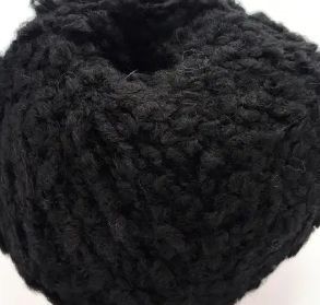 Пряжа букле CURLY ALPACA Knitme Курлі Альпака Кнітмі № КС 12 чорний WB00459 фото