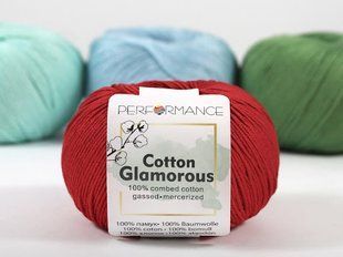 Бавовна Cotton Glamorous № 19 червоний Performance, нитки пряжа для в"язання в мотках WB00991 фото