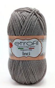 Акрилова пряжа Inci Etrofil № 70997 сірий нитки для в"язання Інчи ЕтрофІл WB00504 фото