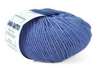 Super Soft № 22035 - темний синій мериносова пряжа для в"язання Супер Софт Lana Gatto Італія WB01255 фото