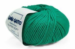 Super Soft № 14649 - нефритовий мериносова пряжа для в"язання Супер Софт Lana Gatto Італія WB01244 фото