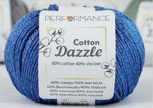 Cotton Dazzle № 93 синій Performance пряжа нитки для в"язання в мотках бавовна з віскозою WB00966 фото