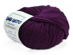 Super Soft № 19004 - баклажан мериносова пряжа для в"язання Супер Софт Lana Gatto Італія WB01245 фото