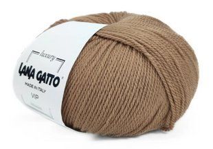 Пряжа для в"язання Vip Lana Gatto № 14562 - коричневий мериносова вовна та кашемір WB01272 фото